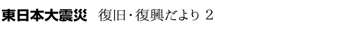 東日本大震災 復旧・復興だより2